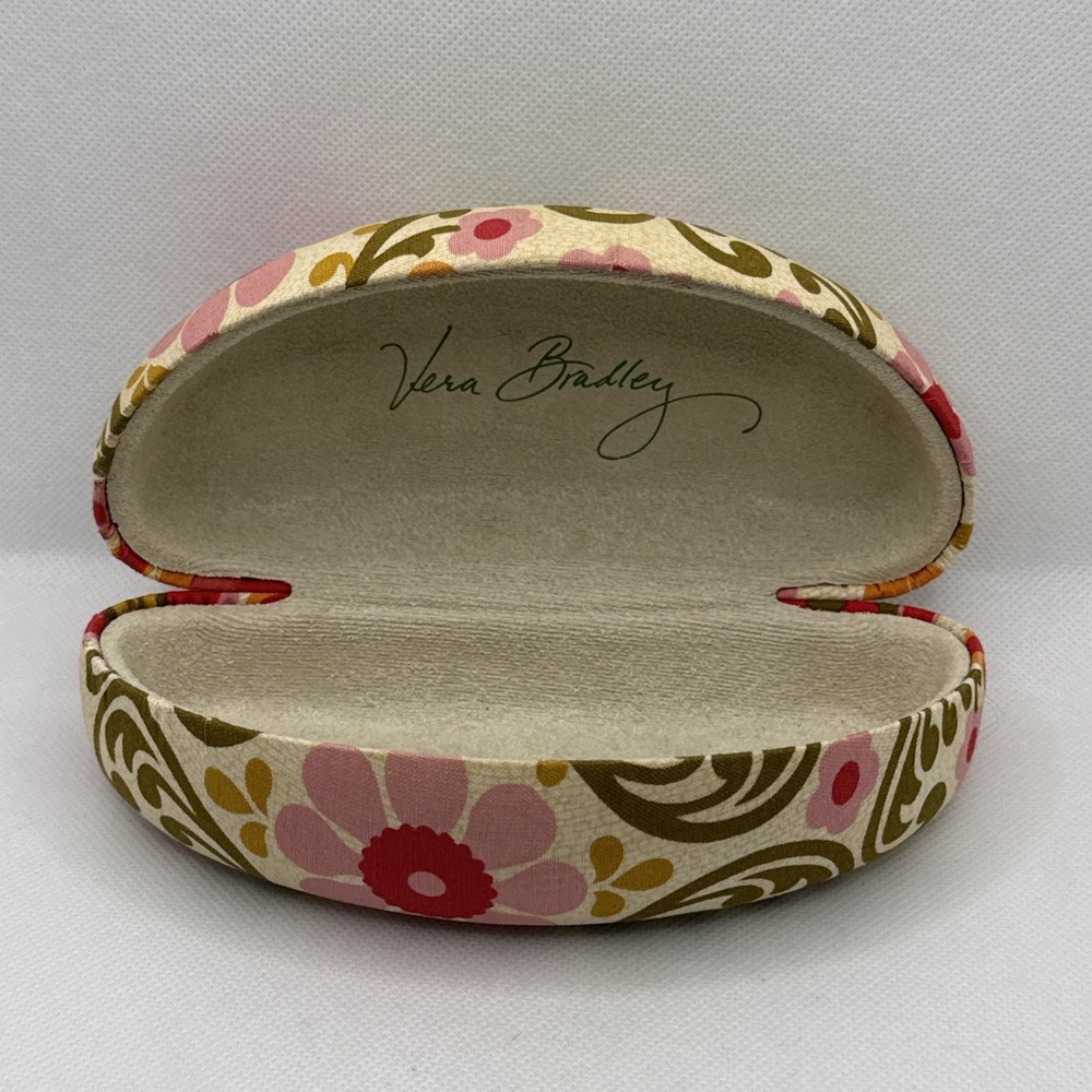 Vintage Vera Bradley Clam Shell Eye/Sunglasses Case Retired Folkloric Pattern